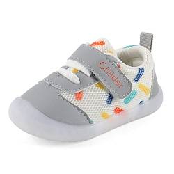 MASOCIO Lauflernschuhe Babyschuhe Junge Mädchen Baby Schuhe Jungen Krabbelschuhe Sneaker Grau Größe 21.5 (Herstellergröße 18) von MASOCIO