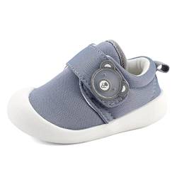 MASOCIO Lauflernschuhe Babyschuhe Junge Mädchen Baby Schuhe Jungen Sneaker Krabbelschuhe 12-18 Monate Grau Größe 21 (Herstellergröße: CN 16) von MASOCIO