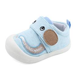 MASOCIO Lauflernschuhe Babyschuhe Junge Mädchen Baby Schuhe Jungen Sneaker Lauflern 6-12 Monate Blau Größe 18.5 (Herstellergröße: CN 13) von MASOCIO