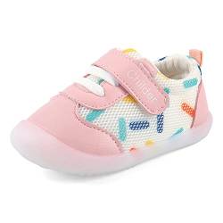 MASOCIO Lauflernschuhe Babyschuhe Mädchen Baby Schuhe Krabbelschuhe Sneaker 12-18 Monate Rosa Größe 20 (Herstellergröße 16) von MASOCIO