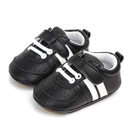 MASOCIO Unisex Baby Lauflernschuhe Jungen Mädchen Krabbelschuhe Rutschfesten Sneaker Babyschuhe- Gr. 6-12 Monate (12), Schwarz von MASOCIO