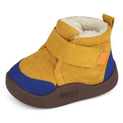 MASOCIO Winterschuhe Baby Boots Stiefel Winter Babyschuhe Junge Mädchen Hausschuhe Kleinkind Winterstiefel Schuhe 12-18 Monate Gelb Größe 20 (Herstellergröße: CN 17) von MASOCIO