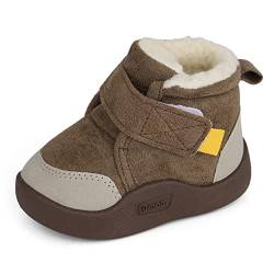 MASOCIO Winterschuhe Baby Boots Stiefel Winter Babyschuhe Junge Mädchen Hausschuhe Kleinkind Winterstiefel Schuhe 6-12 Monate Braun Größe 18 (Herstellergröße: CN 15) von MASOCIO