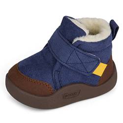 MASOCIO Winterschuhe Baby Boots Stiefel Winter Babyschuhe Junge Mädchen Hausschuhe Kleinkind Winterstiefel Schuhe Navy Blau Größe 21 (Herstellergröße: CN 18) von MASOCIO
