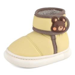 MASOCIO Winterschuhe Kinder Jungen Mädchen Boots Stiefel Winter Warme Kinderschuhe Junge Stiefeletten Gefüttert Hausschuhe Baby Kleinkind Winterstiefel Schuhe Größe 27 Gelb von MASOCIO