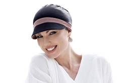 MASUMI Chemo Bio-Kopfbedeckung - Katia Bambus Sommer Mütze | Kopfbekleidung für Frauen mit Haarausfall | Weiche Hüte für Krebspatienten | Baseball Wendemütze | 95% Bambus (Farbe: Schwarz & Lila) von MASUMI