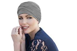 MASUMI Chemo Bio-Kopfebedckung - Scarlet Turban | Krebskopfbedeckung für Männer & Frauen mit Haarausfall | Alopezia Mützen & Kopfbedeckungen | 95% Baumwolle (Farbe: Grau) von MASUMI
