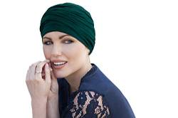 MASUMI Chemo Bio-Kopfebedckung - Scarlet Turban | Krebskopfbedeckung für Männer & Frauen mit Haarausfall | Alopezia Mützen & Kopfbedeckungen | 95% Baumwolle (Farbe: Grün) von MASUMI