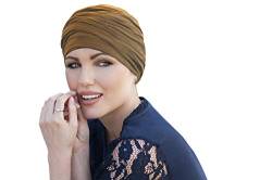 MASUMI Chemo Bio-Kopfebedckung - Scarlet Turban | Krebskopfbedeckung für Männer & Frauen mit Haarausfall | Alopezia Mützen & Kopfbedeckungen | 95% Baumwolle (Farbe: Kamel) von MASUMI