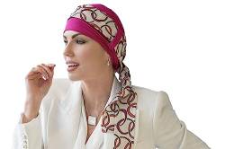 MASUMI Chemo Organic Headwear - YANNA Kopftuch | Krebs-Kopfbedeckung für Frauen mit Haarausfall | Alopezie Hüte & Bezüge | Turban | 95% atmungsaktiver Bambus (Modell: Lila Cerchio Elegant), Lila von MASUMI