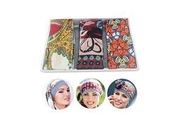 MASUMI Chemotherapie-Geschenkset 4 | 1 Cap Turban + 3 Krebs Chemo Schals für Frauen | Komfort für Chemo-Patienten mit Haarausfall von MASUMI