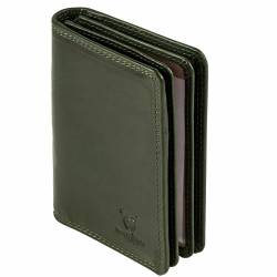 MATADOR Ausweistasche Leder A7 Format Herren Kartenetui - TüV geprüfter RFID NFC Schutz Kreditkartenhülle Ausweisetui Führerschein Brieftasche Zulassung Hülle Grün von MATADOR