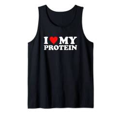 I Love My Protein Shirt Workout Gym I Heart My Protein Tank Top von MATCHING I Love My Girlfriend Boyfriend Shirt HERE