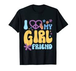 I Love My Girlfriend 70s Hippie T-Shirt von MATCHING Ich liebe meine Freundin Freund