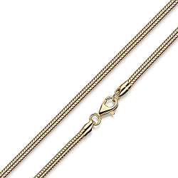 MATERIA 925 Silber Schlangenkette Gold - Damen Halskette Collier vergoldet 3mm in 40-80 cm + Box #K54, Länge Halskette:45 cm von MATERIA by Matthias Wagner