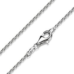 MATERIA Damen Kette 925 Sterling Silber Ankerkette rund 1,1mm rhodinierte Halskette für Frauen in 40 45 50 60 70 cm #K36, Länge Halskette:45 cm von MATERIA by Matthias Wagner