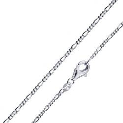 MATERIA Figarokette 925 Silber rhodiniert 60cm - 1,2mm dünne Silberkette Halskette für Frauen Herren K47-60 cm von MATERIA by Matthias Wagner