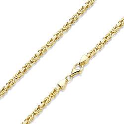 MATERIA Halskette Gold Königskette 3mm stark - 925 Sterlingsilber Goldkette vergoldet Herrenschmuck K112-45 cm von MATERIA by Matthias Wagner