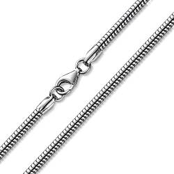 Materia 925 Sterling Silber Schlangenkette 3mm Damen Halskette Collier rhodiniert in 45 cm K28-45cm von MATERIA by Matthias Wagner