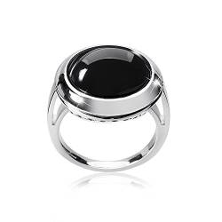 Materia Damen Ring Onyx Edelstein 925 Silber schwarz in Schmuckbox SR-153-54 von MATERIA by Matthias Wagner