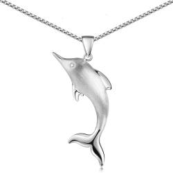 Materia Delfin Kette Damen Silber 925 groß - Delphin Halskette KA-138-K102-50cm von MATERIA by Matthias Wagner