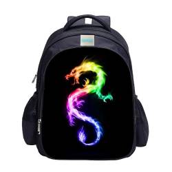 MATMO Fußball-Rucksack für Jungen, Fußball-Druck, cooles Fußball-Muster, Schultasche, Dragon Backpack 7, One_Size, Cartoon von MATMO