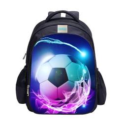 MATMO Fußball-Rucksack für Jungen, Fußball-Druck, cooles Fußball-Muster, Schultasche, Fußball-Rucksack 24-13, One_Size, Cartoon von MATMO