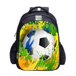 MATMO Fußball-Rucksack für Jungen, Fußball-Druck, cooles Fußball-Muster, Schultasche, Fußball-Rucksack 24-20, One_Size, Cartoon von MATMO
