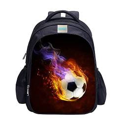 MATMO Fußball-Rucksack für Jungen, Fußball-Druck, cooles Fußball-Muster, Schultasche, Fußball-Rucksack 22-10, One_Size, Cartoon von MATMO