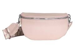 Bauchtasche Damen stylisch Umhängetasche Hüfttasche Bodybag Gürtel Crossbody Bag Schultertasche mit Verstellbaren Gurt 25 (Rosa, S / 23 x 14 x 7 cm) von MATY FASHION