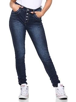 Damenjeans im Skinny Style Boyfriends Hüftjeans Jeans Hose Röhre 25 (as3, Waist, Numeric_40, Regular, Regular, Blau 02) von MATY FASHION