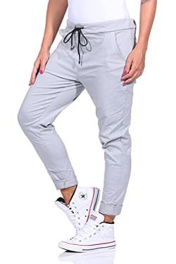 MATY FASHION Damen Hose Stretch Sweatpants Jogginghose für Freizeit Boyfriend Baggyhose 41 (Hellgrau) von MATY FASHION