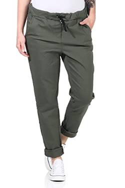 MATY FASHION Damen Hose Stretch Sweatpants Jogginghose für Freizeit Boyfriend Baggyhose 41 (Oliv) von MATY FASHION