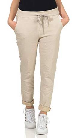 MATY FASHION Damen Hose Stretch Sweatpants Sommer Jogginghose für Freizeit Boyfriend Baggyhose (as3, Numeric, Numeric_42, Numeric_46, Plus, Regular, Beige) von MATY FASHION