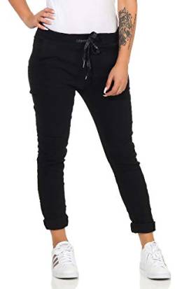 MATY FASHION Damen Hose Stretch Sweatpants aus Baumwolle Jogginghose für Freizeit Boyfriend Baggyhose 39 (Einheitsgröße 36-42, Modell 2) von MATY FASHION