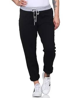 MATY FASHION Damen Jogginghose Uni Sweatpants für Training Freizeit Yoga Sporthose aus Baumwolle 4030 (as3, Numeric, Numeric_34, Numeric_38, Regular, Regular, Schwarz) von MATY FASHION