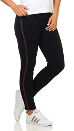 MATY FASHION Norweger Thermo Winter Leggings, Pants mit Teddy Fell gefüttert Wärmeschutz 340 (L-XL, Schwarz/Bronze) von MATY FASHION