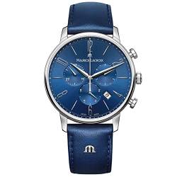 MAURICE LACROIX Men's Blue Eliros Chronograph Leather Watch EL1098-SS001-420-4 von MAURICE LACROIX