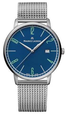 MAURICE LACROIX Men's Blue Eliros Date Quartz Watch EL1118-SS00E-420-C von MAURICE LACROIX