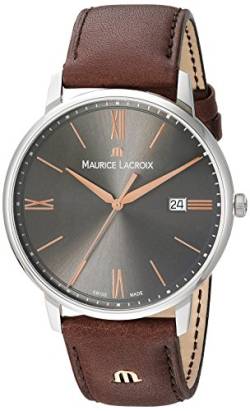 Maurice Lacroix Herren Analog Quarz Uhr mit Leder Armband EL1118-SS001-311-1 von MAURICE LACROIX