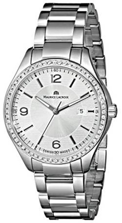 Maurice Lacroix Miros MI1014-SD502-130 Damen-Armbanduhr mit Diamant-Akzent aus Edelstahl von MAURICE LACROIX