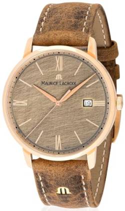 Maurice Lacroix Unisex-Erwachsene analog Swiss Quartz Uhr mit Leder Armband EL1118-PVP01-210-1 von MAURICE LACROIX