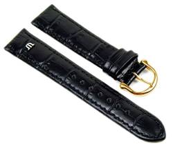 Maurice Lacroix XL Uhrenarmband Kalbsleder Kroko Optik schwarz 20836G, Stegbreite:19mm von MAURICE LACROIX