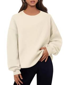 MAVIS LAVEN Damen-Sweatshirt mit Fleece-Futter,übergroß,langärmelig,Rundhalsausschnitt,ohne Kapuze von MAVIS LAVEN