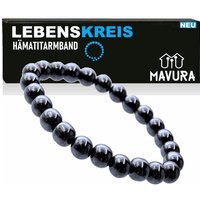 MAVURA Armband LEBENSKREIS Hämatit Kugelarmband Hämatitarmband Perlen, Armkette Hematit Perlenarmband Unisex für Damen & Herren von MAVURA