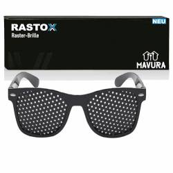 MAVURA RASTOX Raster-Brille Loch Brille Gitter Augentraining Entspannung, Gitterbrille schwarz von MAVURA