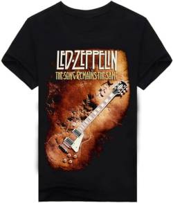 Led Tour Zeppelin T Shirt Men Short Sleeve Unique Humor Tee Tshirt 100% Cotton Tops Graphic Funny Tees Tops T Shirts Black von MAWU