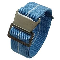 Max Elastisches Nylon-Uhrenarmband für Taucher, Fallschirmspringer, 20 mm, 22 mm, Militärband, Hellblau / Weiß, 20 mm, von MAX