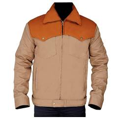 MAXDUD Herren Cowboy | Braune Baumwolle leichte Jacke, Braun – Baumwolle, XL von MAXDUD