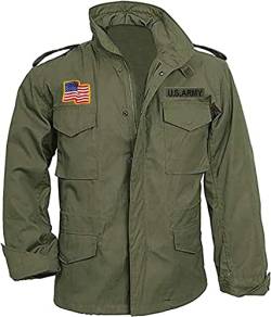 MAXDUD Herren M65 Field Military Commander John First Blood US Army Baumwolle Jacke, olivgrün, L von MAXDUD